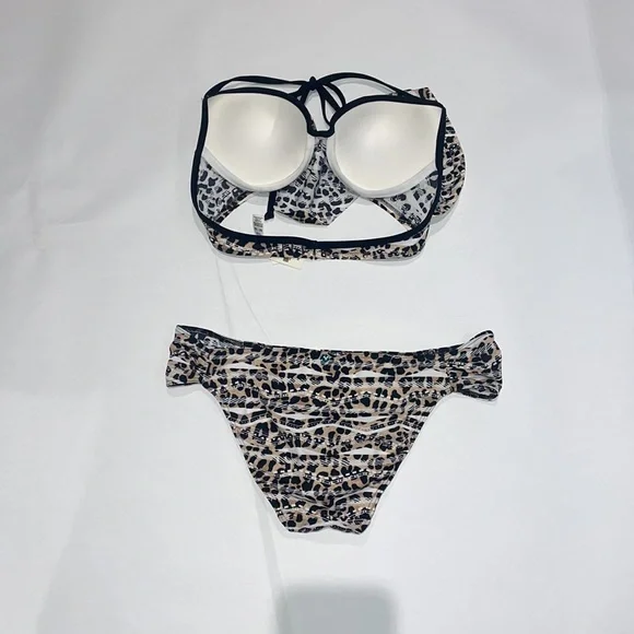 Multicolor Victoria's Secret Animal Print Ruffle Bikini Set - Picture 4 of 5